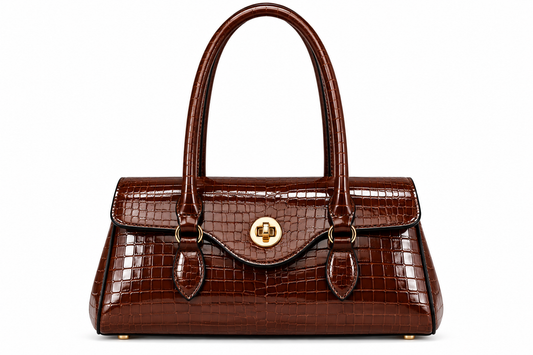 Women's Crocodile-Pattern Minimalist Shoulder Bag