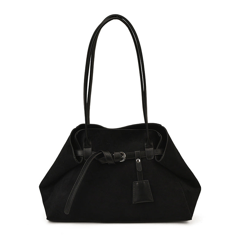 Women's Retro Faux Suede Tote Bag by Pevell, view 3