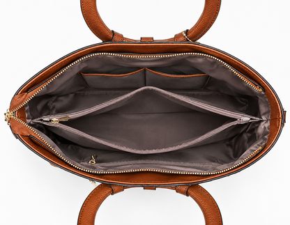 PEVELL handbag — Brown open interior