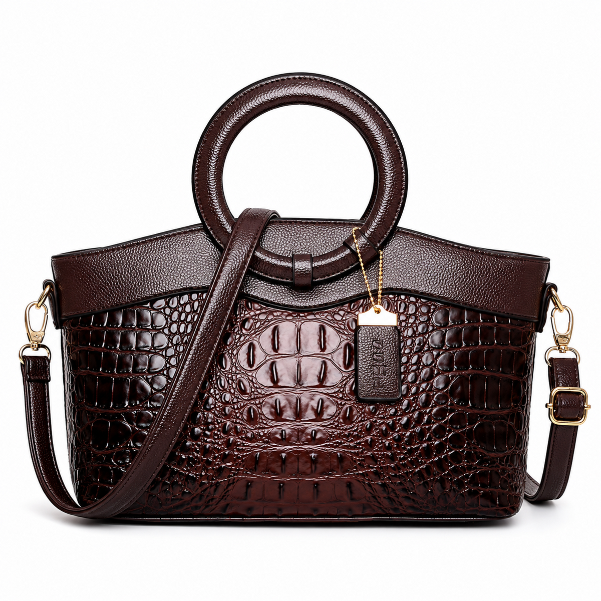 PEVELL handbag — Dark Brown front view