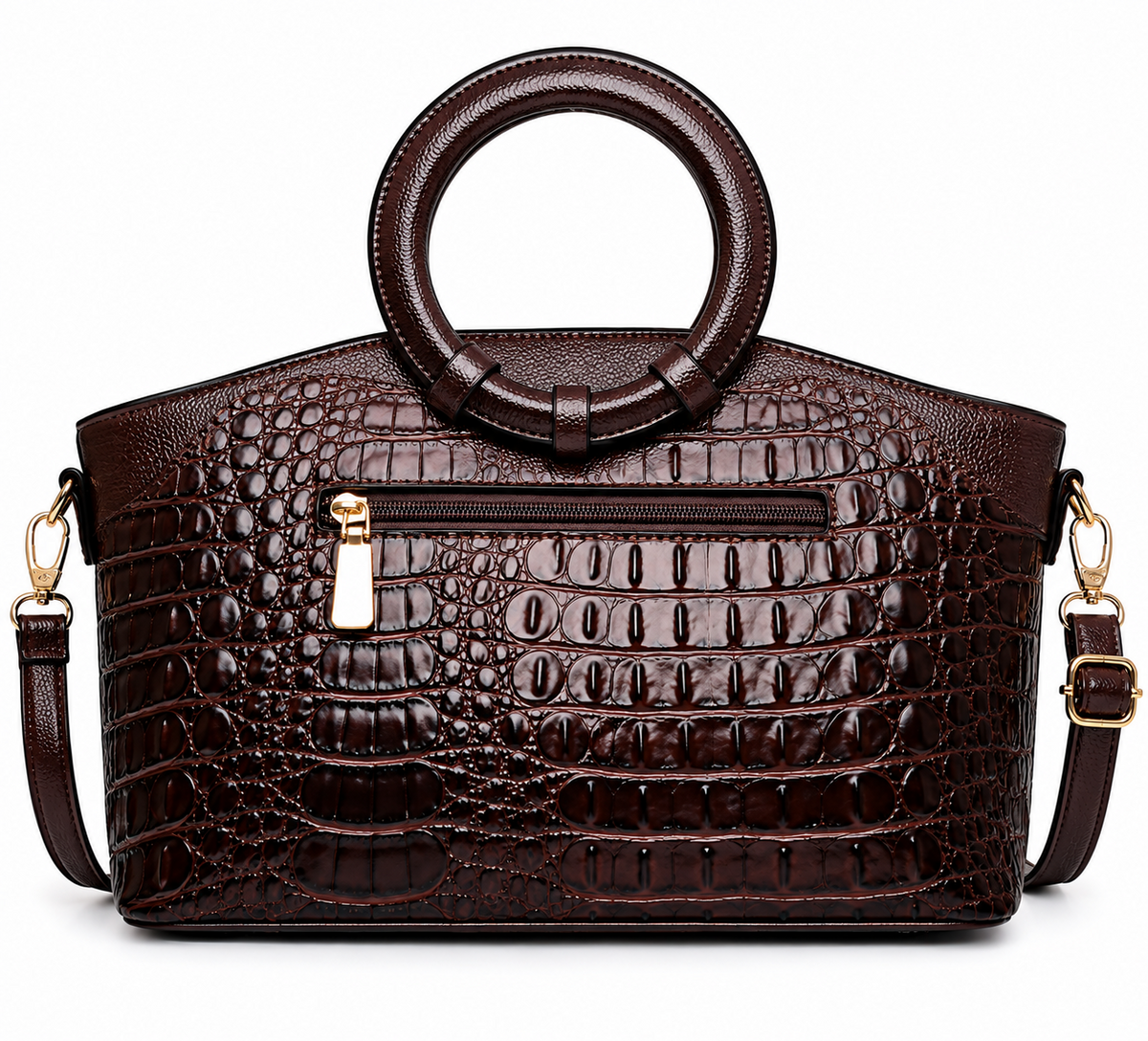 PEVELL handbag — Dark Brown back view