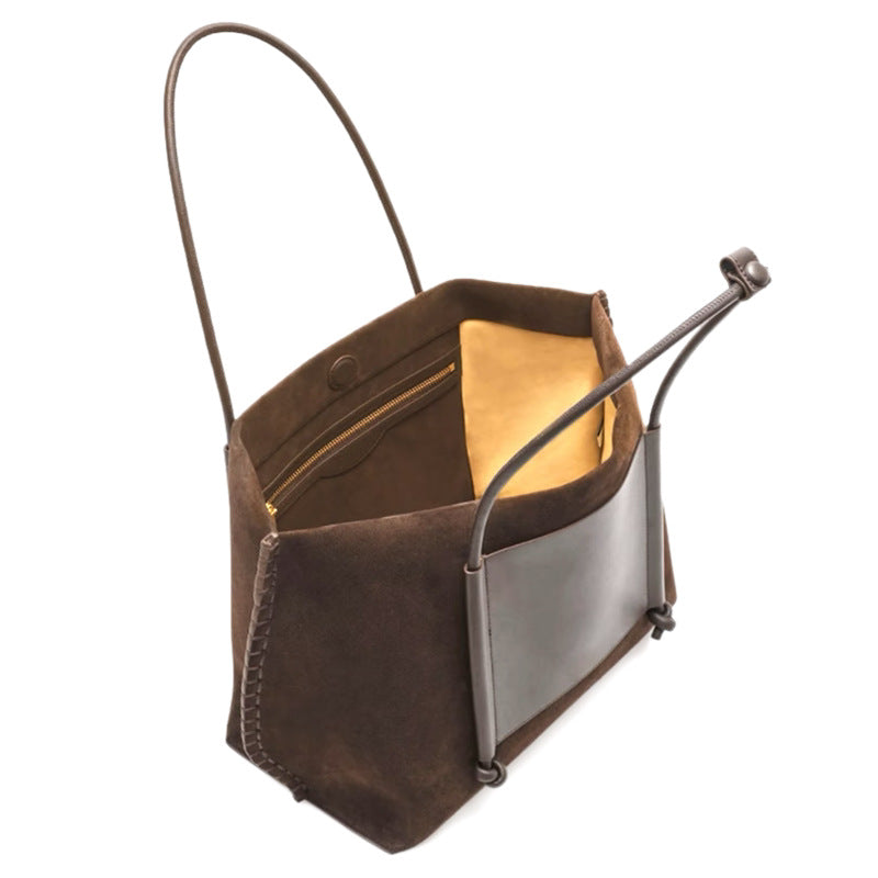 Women's Patchwork Suede Shoulder Bag by Pevell, view 2