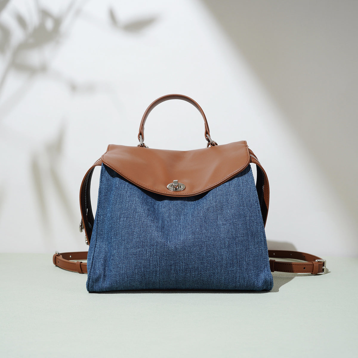 Women's Slouchy Denim Backpack by Pevell, view 6