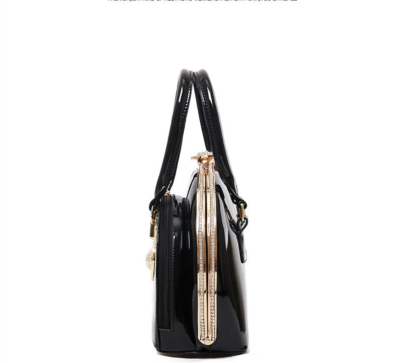 Women's Glossy Faux Leather Backpack by Pevell, view 6
