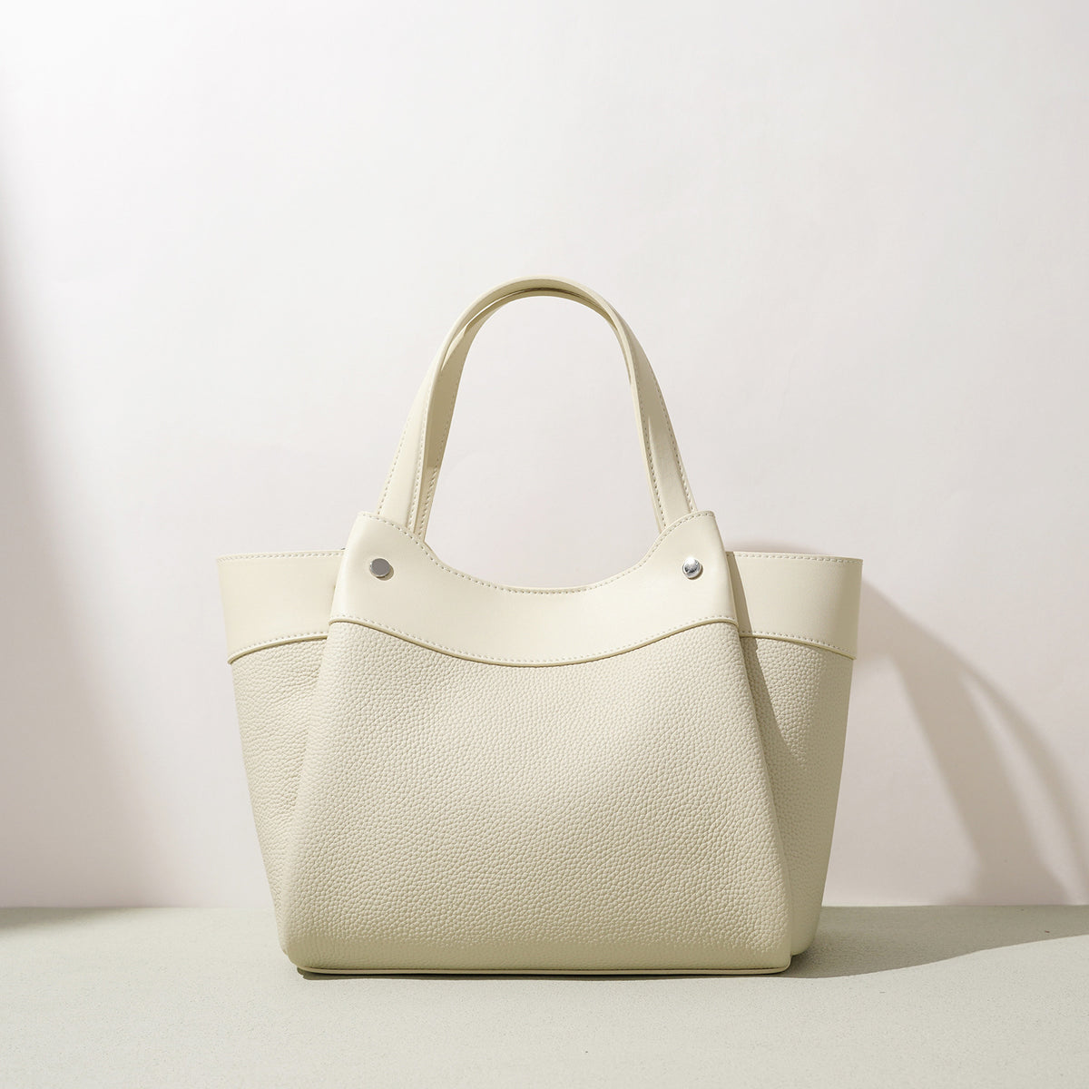 Women's Full-Grain Leather Mini Tote with Crossbody Strap