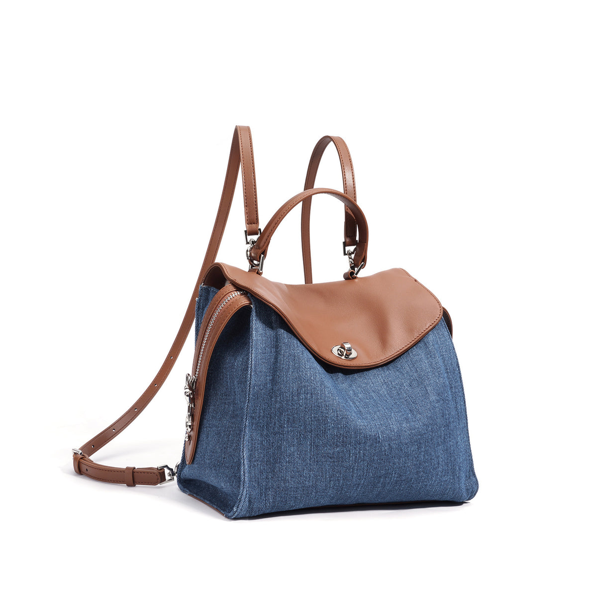 Women's Slouchy Denim Backpack by Pevell, view 4