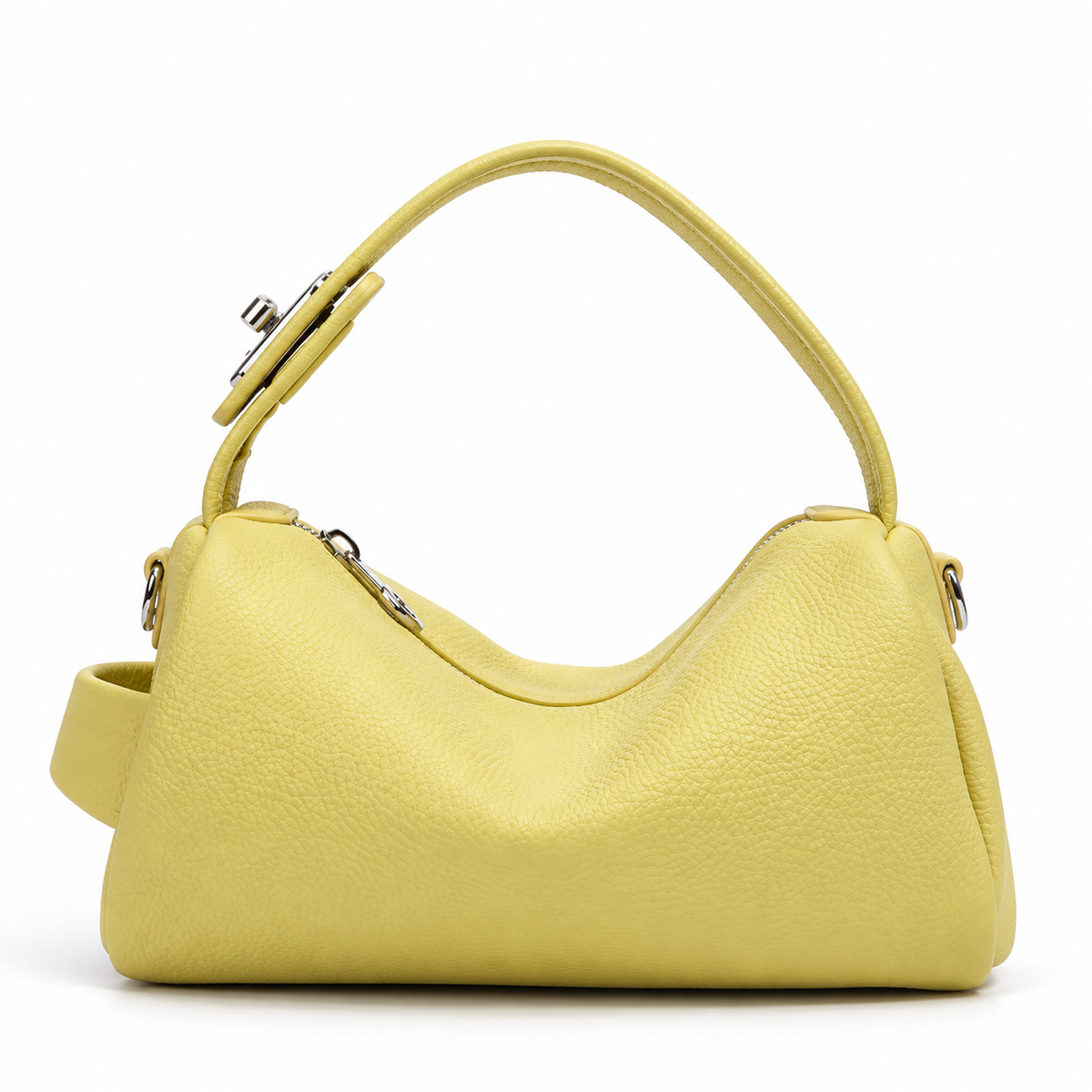 Women's Soft Genuine Leather Crossbody Bag in Mustard Yellow, view 2