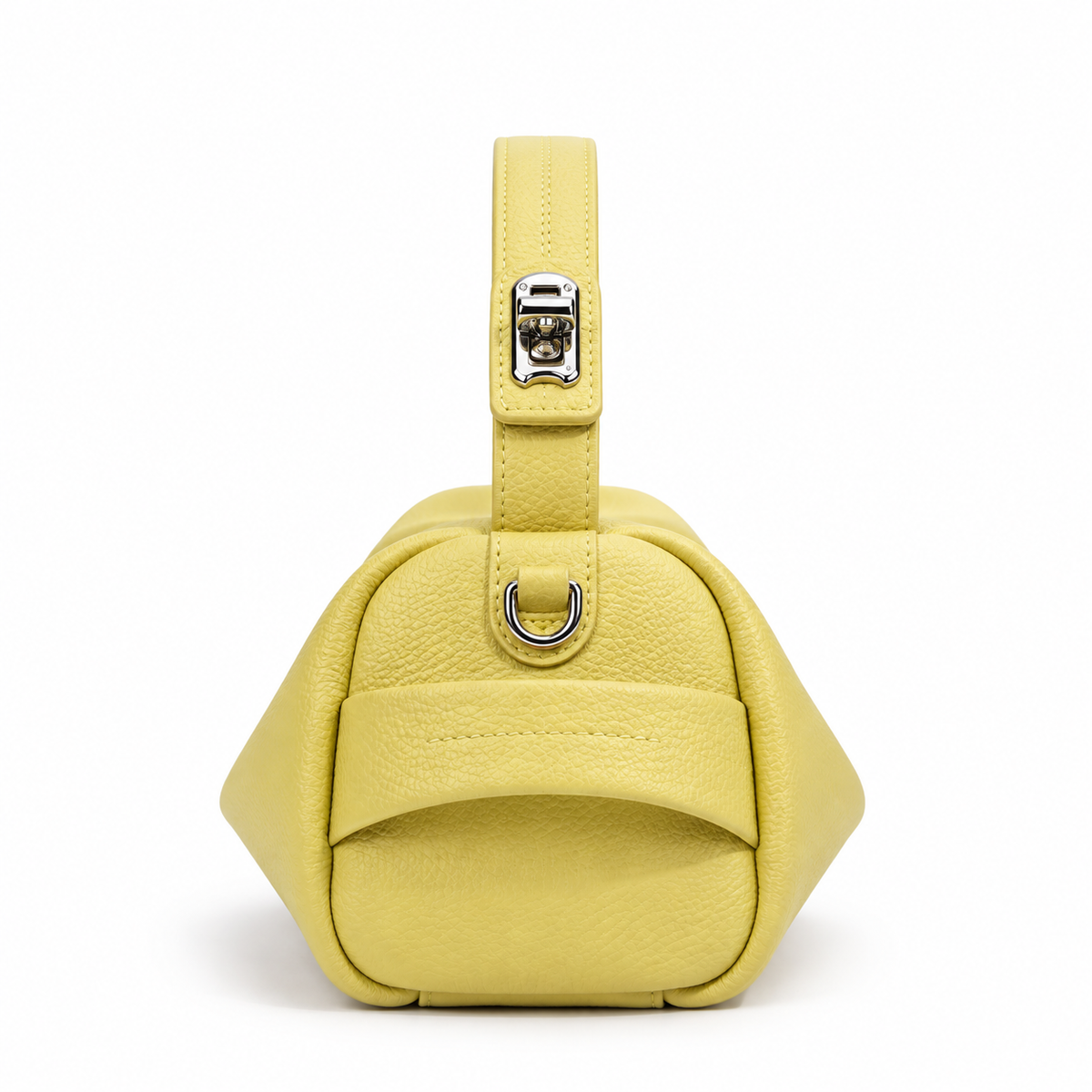 Women's Soft Genuine Leather Crossbody Bag in Mustard Yellow, view 3