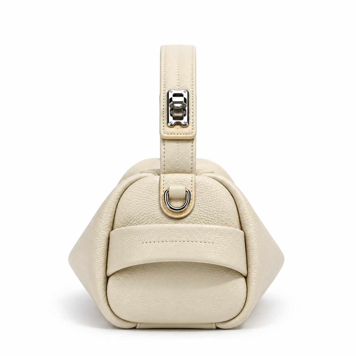 Women's Soft Genuine Leather Crossbody Bag in Beige, view 3