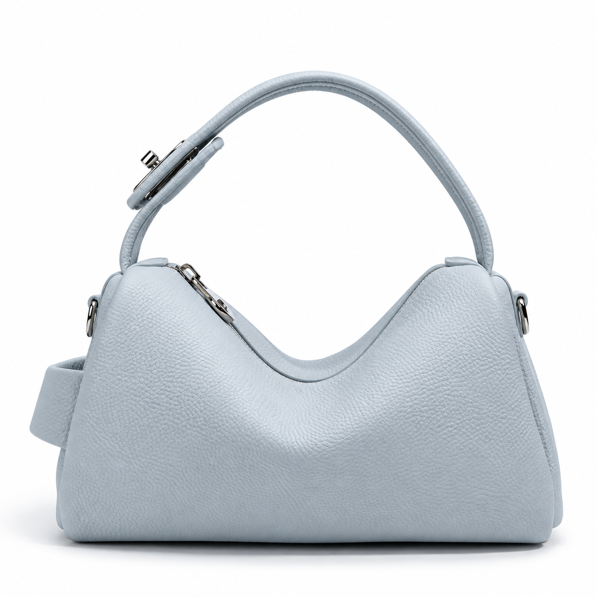 Women's Soft Genuine Leather Crossbody Bag in Light Blue, view 2