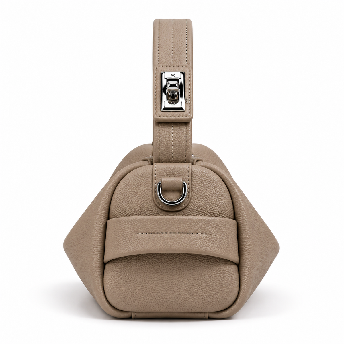 Women's Soft Genuine Leather Crossbody Bag in Taupe, view 3