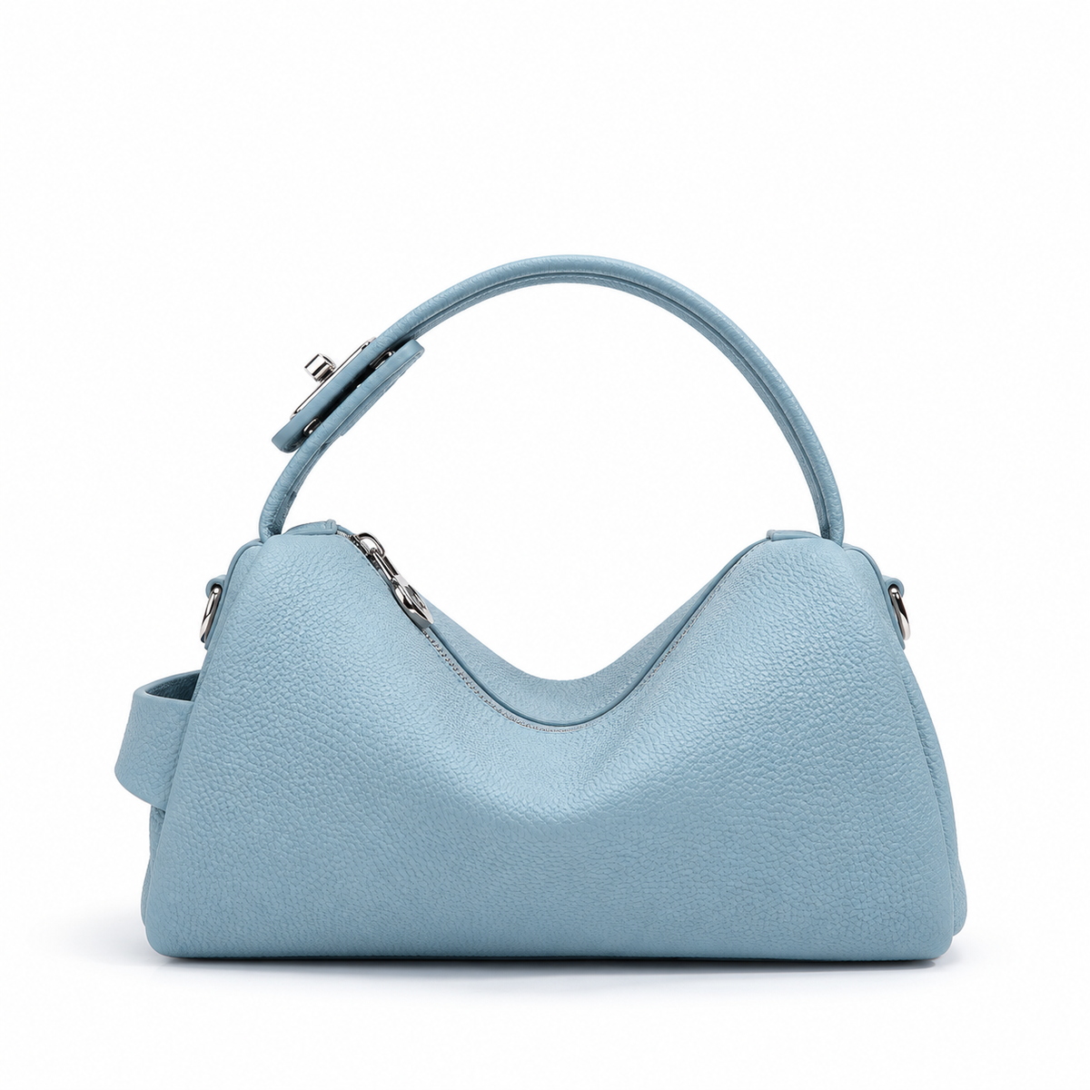 Women's Soft Genuine Leather Crossbody Bag in Sky Blue, view 2