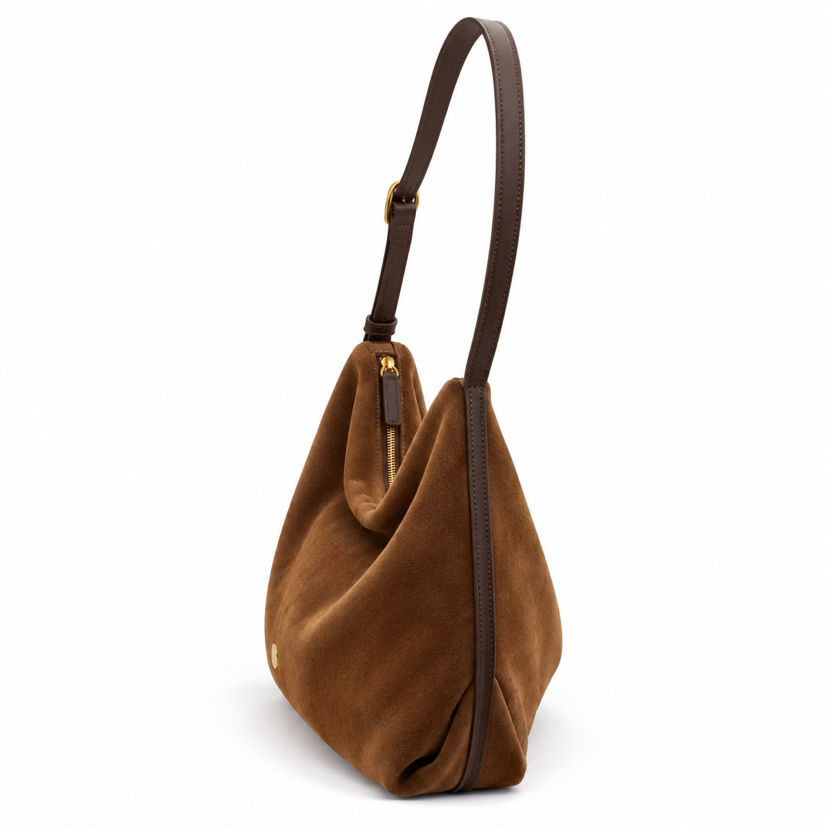 Women's Suede Shoulder Tote Bag in Brown, view 2