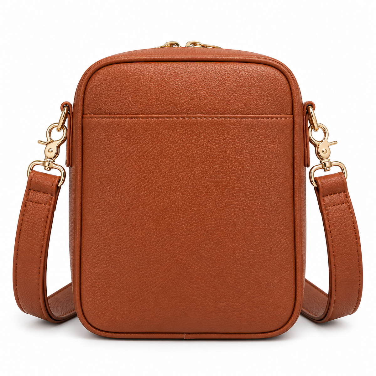 Vintage Faux Leather Travel Backpack in Brown, view 2
