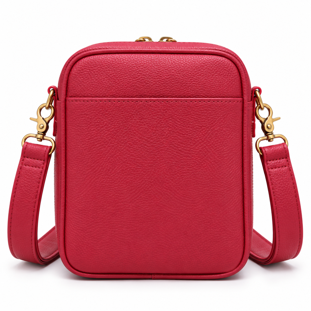 Vintage Faux Leather Travel Backpack in Red, view 2