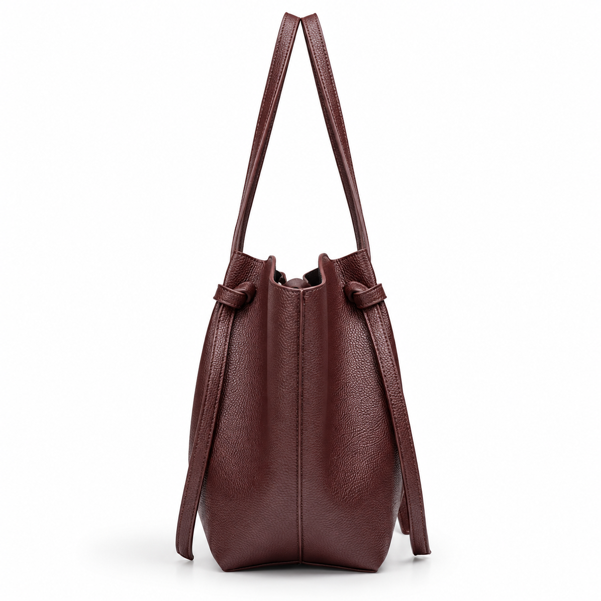 Women's Extra Large Faux Leather Tote Bag in Brown, view 3