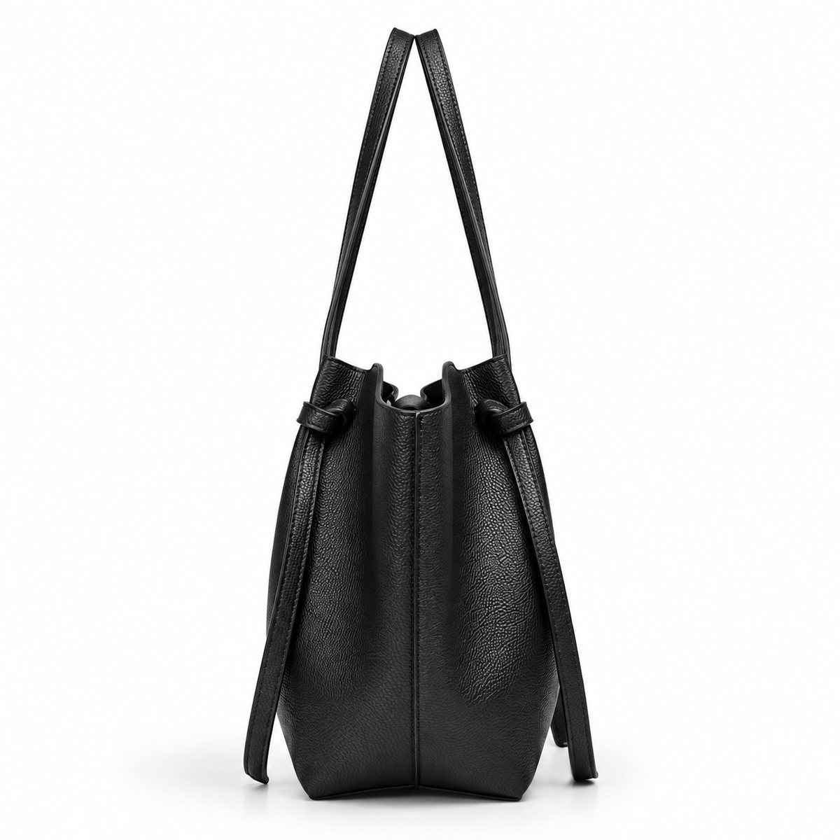 Women's Extra Large Faux Leather Tote Bag in Black, view 3