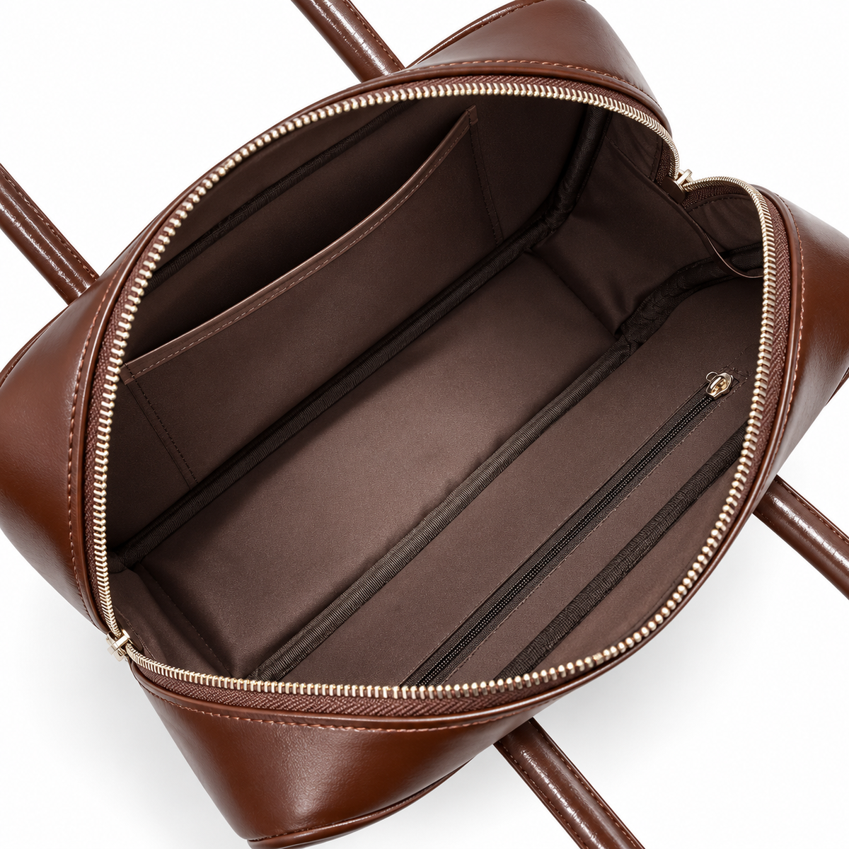 Women's Large Shoulder Tote Bag in Dark Brown, view 2