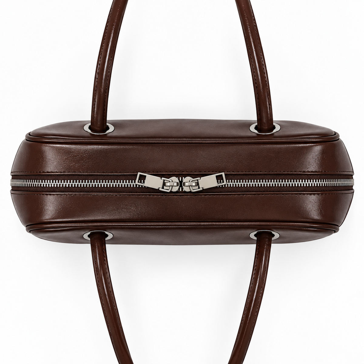 Women's Large Shoulder Tote Bag in Dark Brown, view 3