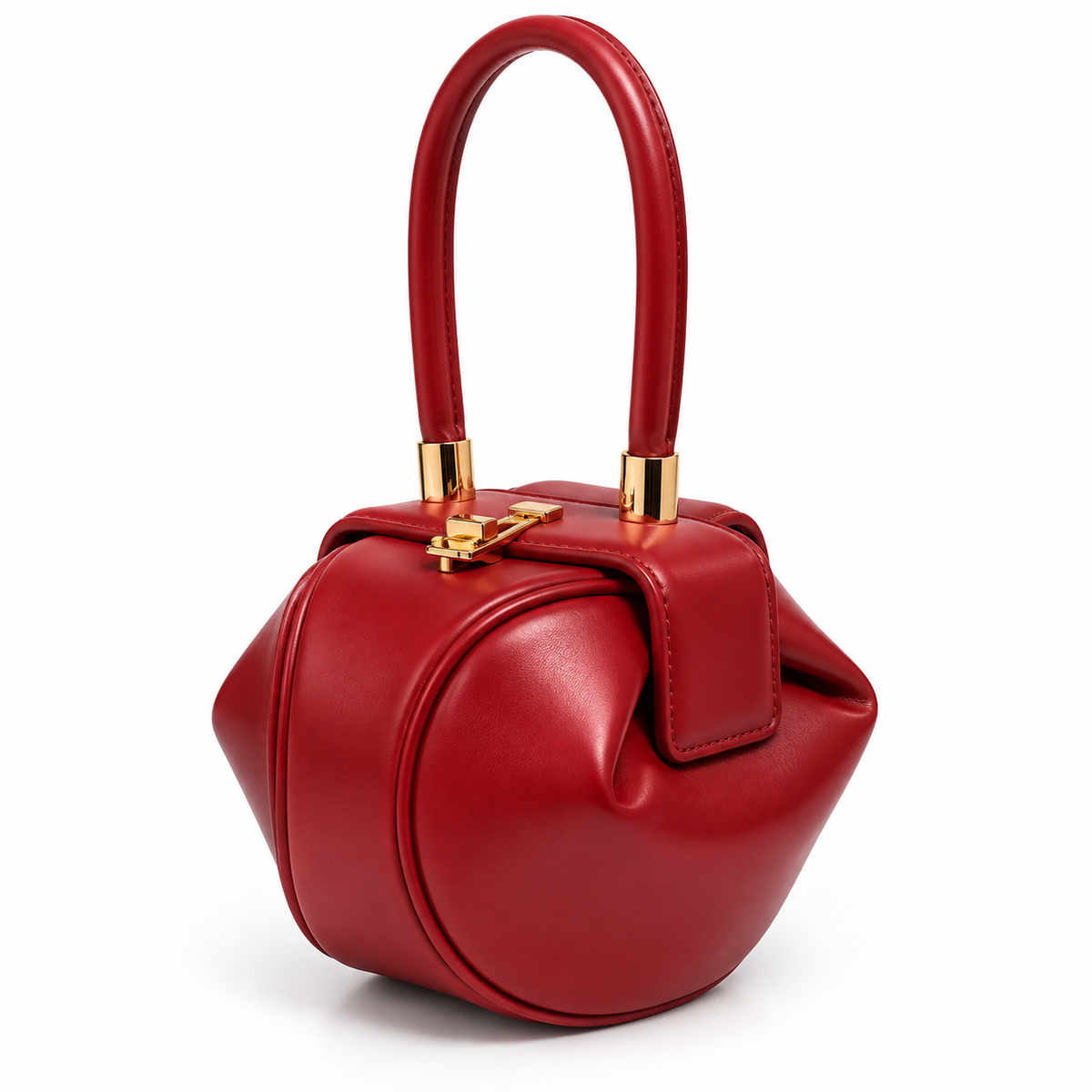 Women's Genuine Leather Clutch Handbag in Red, view 2