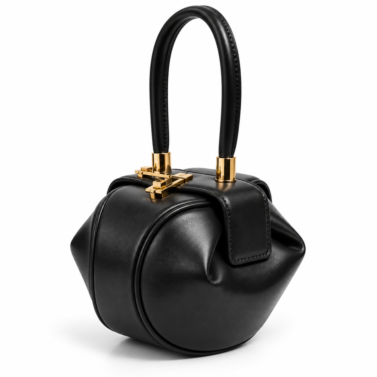 Women's Genuine Leather Clutch Handbag in Black, view 2