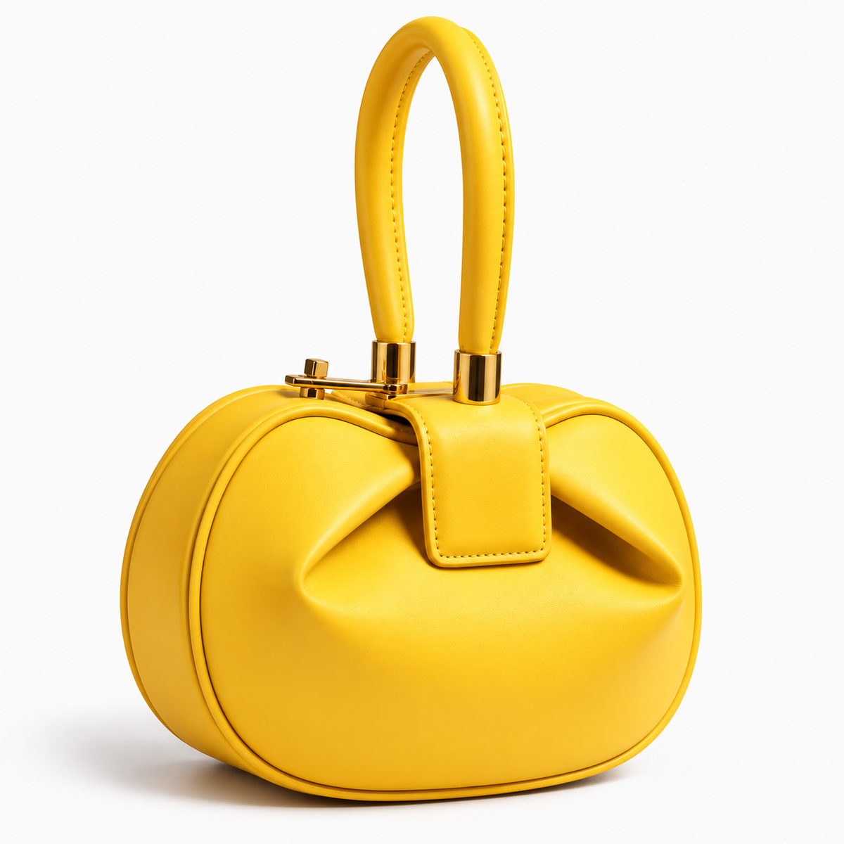 Women's Genuine Leather Clutch Handbag in Yellow, view 2