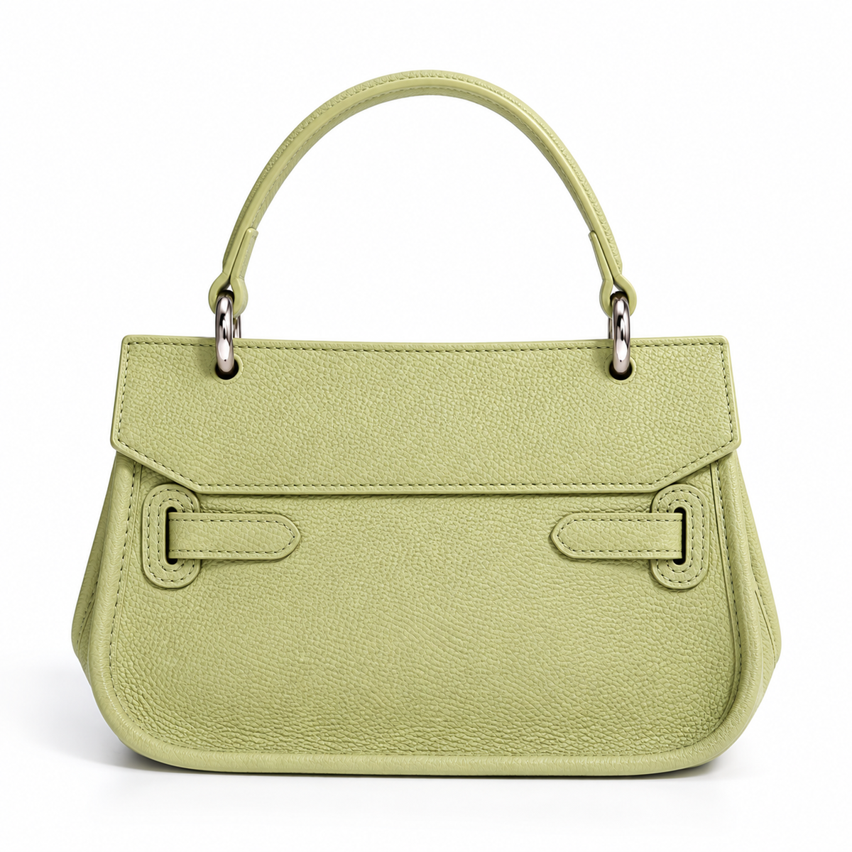 Women's Leather Underarm Crossbody Bag in Sage Green, view 2