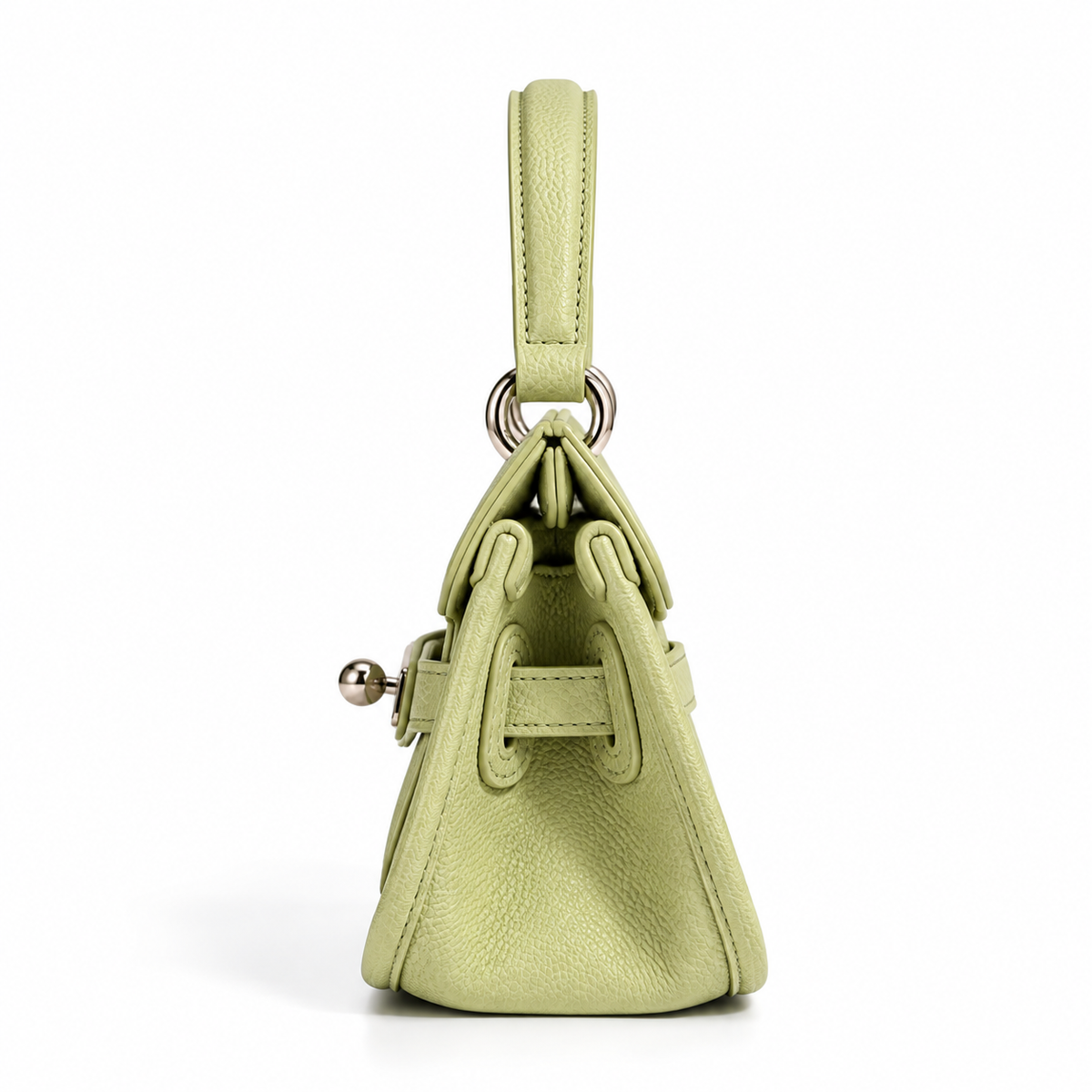 Women's Leather Underarm Crossbody Bag in Sage Green, view 3