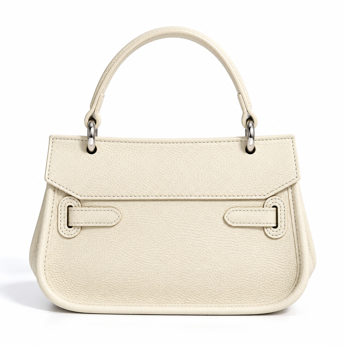Women's Leather Underarm Crossbody Bag in Cream, view 2