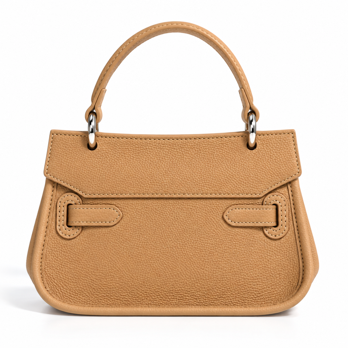 Women's Leather Underarm Crossbody Bag in Almond, view 2