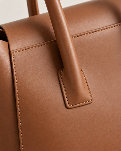 Pevell Structured Vegan Leather Tote, view 11