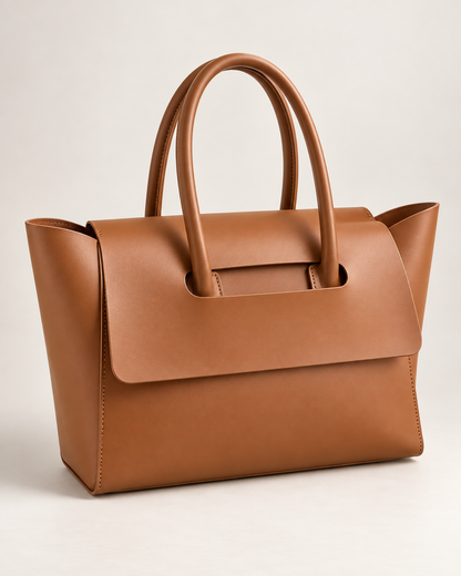Pevell Structured Vegan Leather Tote, view 19