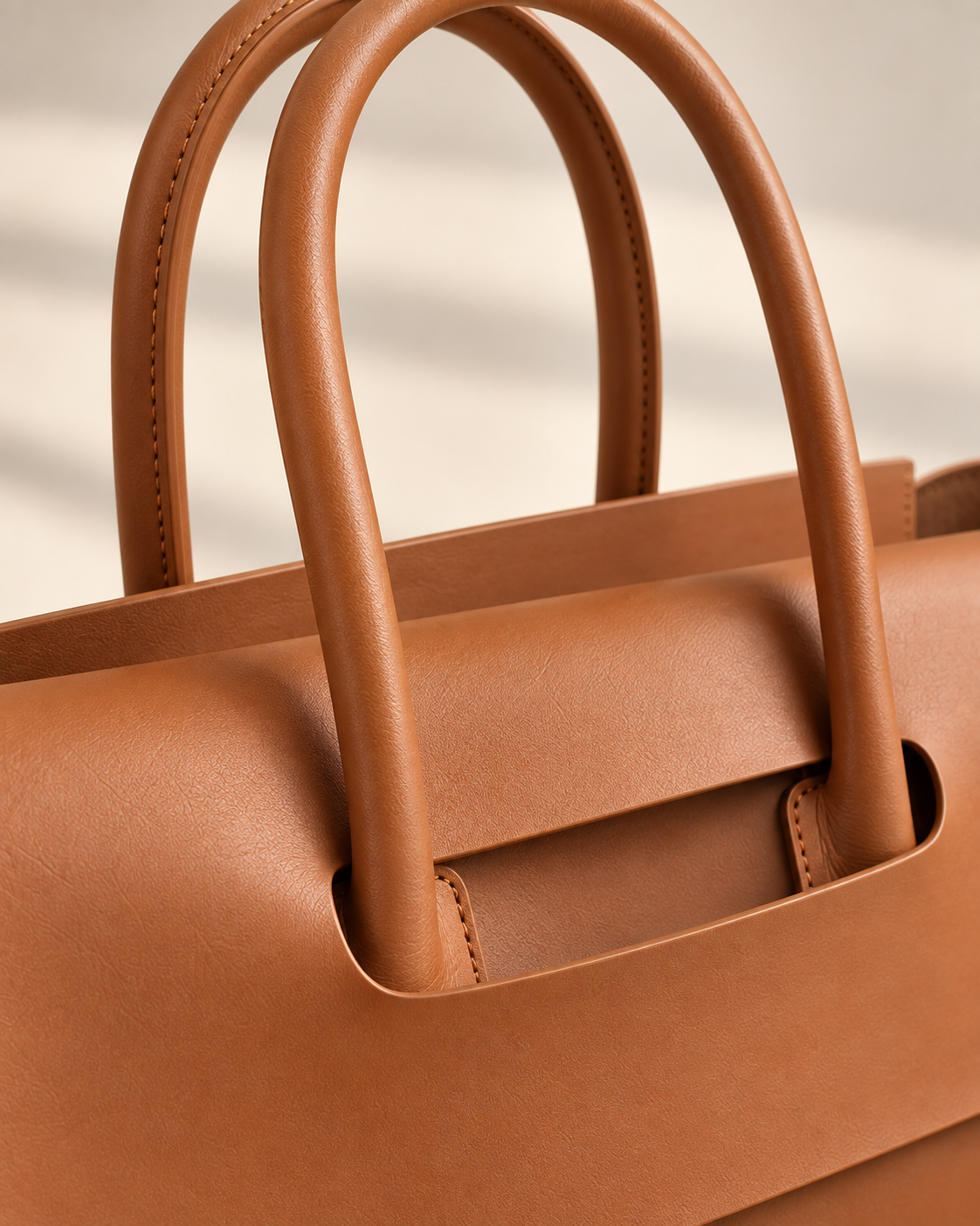 Pevell Structured Vegan Leather Tote, view 23