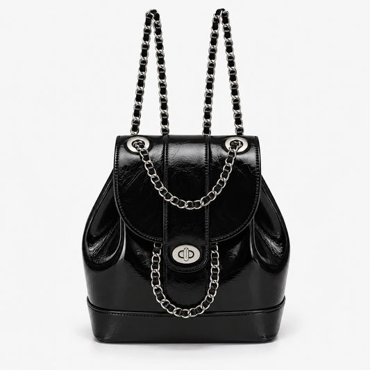 Women's Chain Mini Leather Backpack