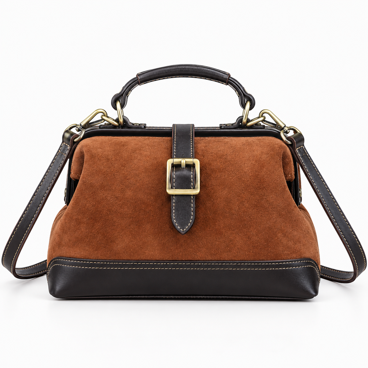 Women's Multi-Compartment Leather Handbag