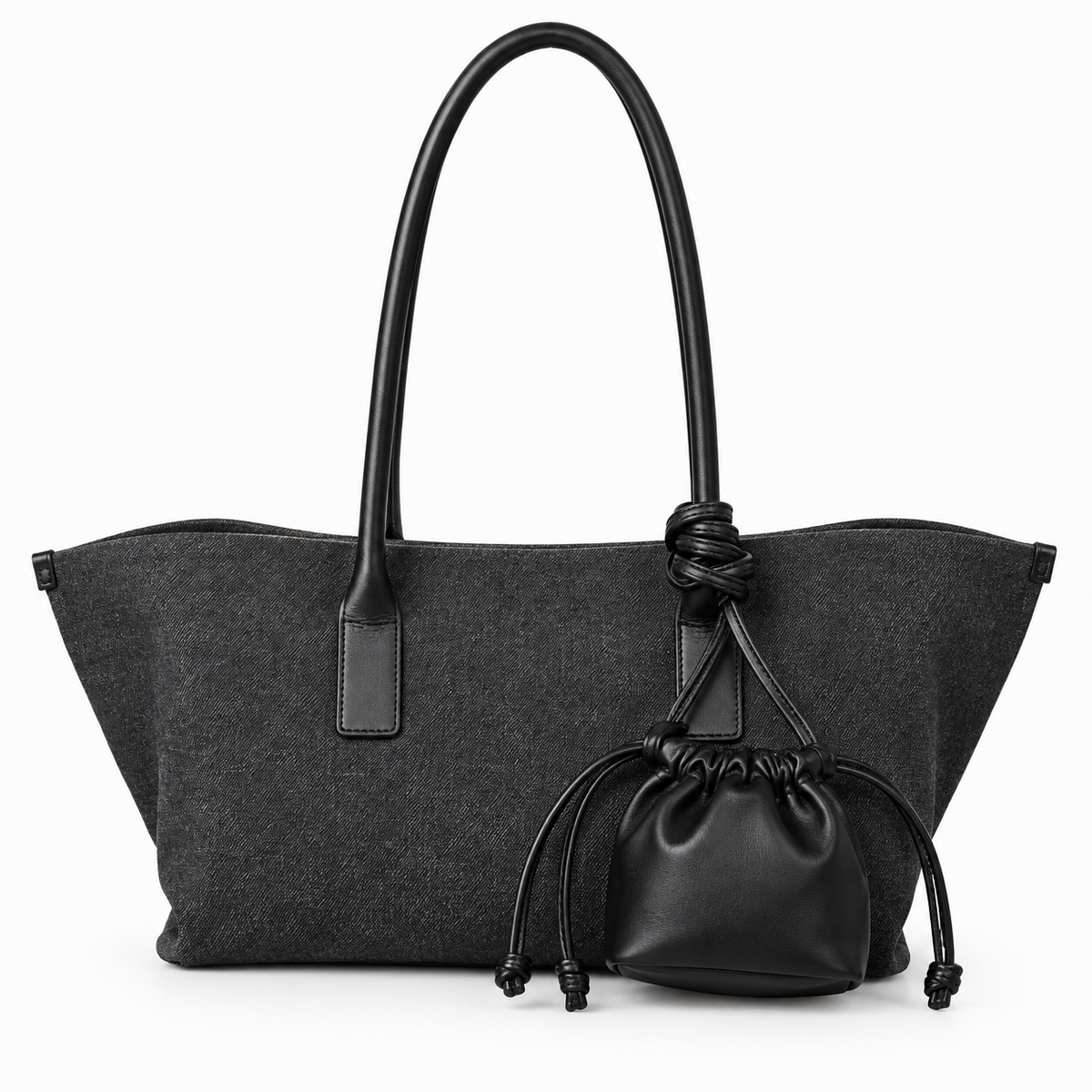 Women's Large Minimalist Leather Shoulder Bag by Pevell, view 2
