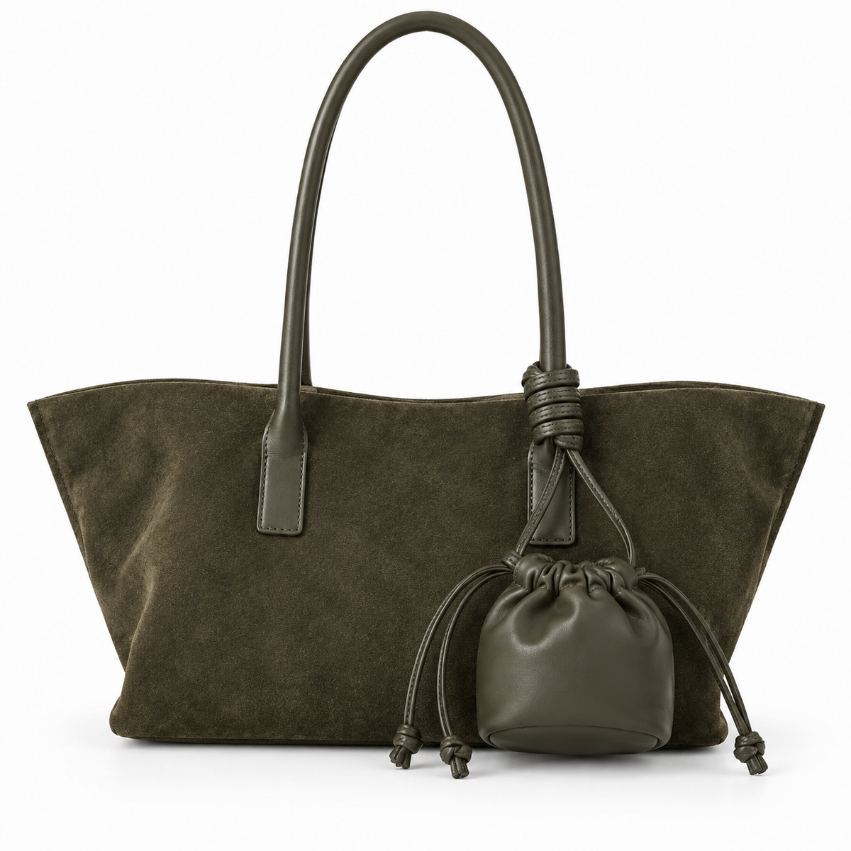 Women's Large Minimalist Leather Shoulder Bag by Pevell, view 3