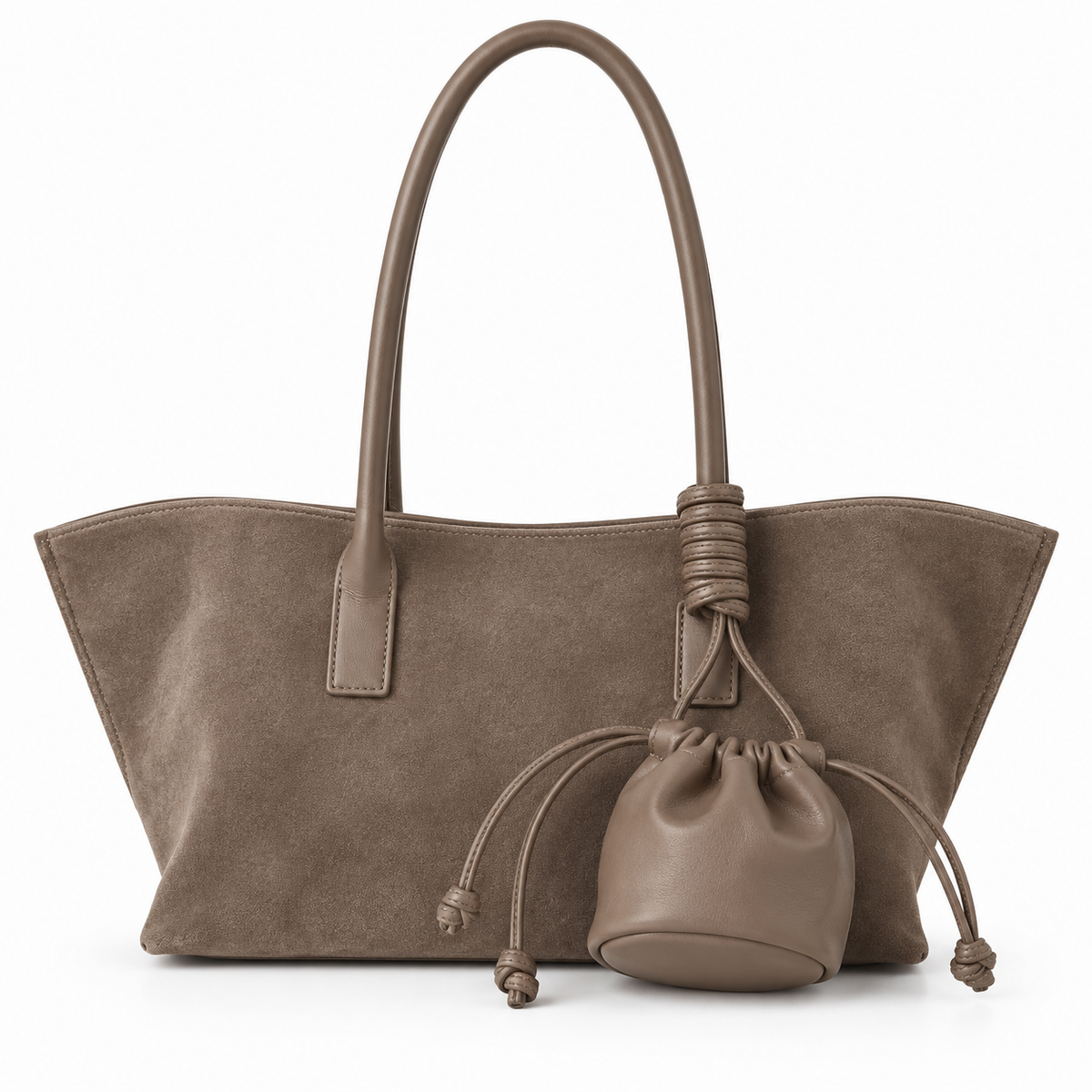 Women's Large Minimalist Leather Shoulder Bag by Pevell, view 5