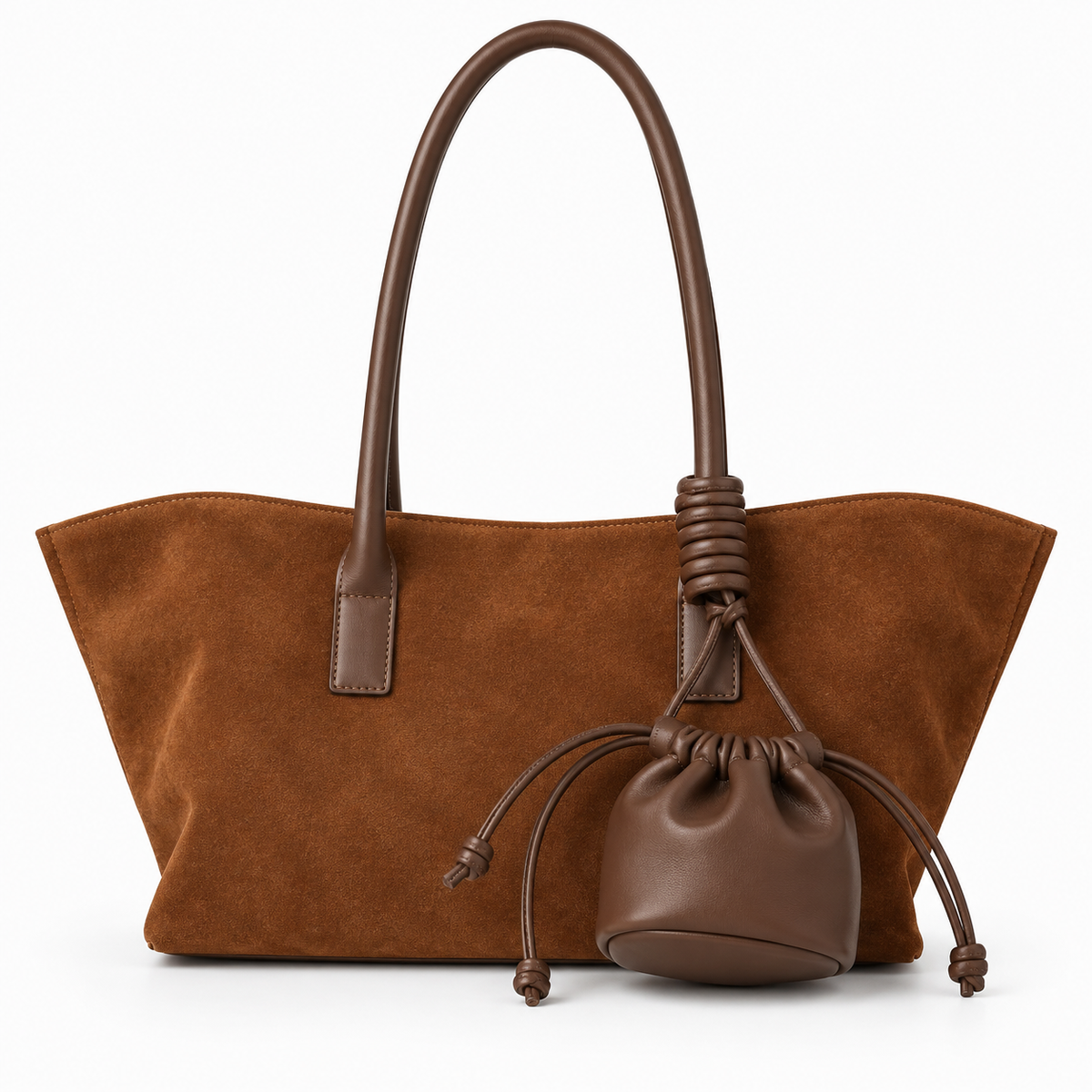 Women's Large Minimalist Leather Shoulder Bag by Pevell, view 6
