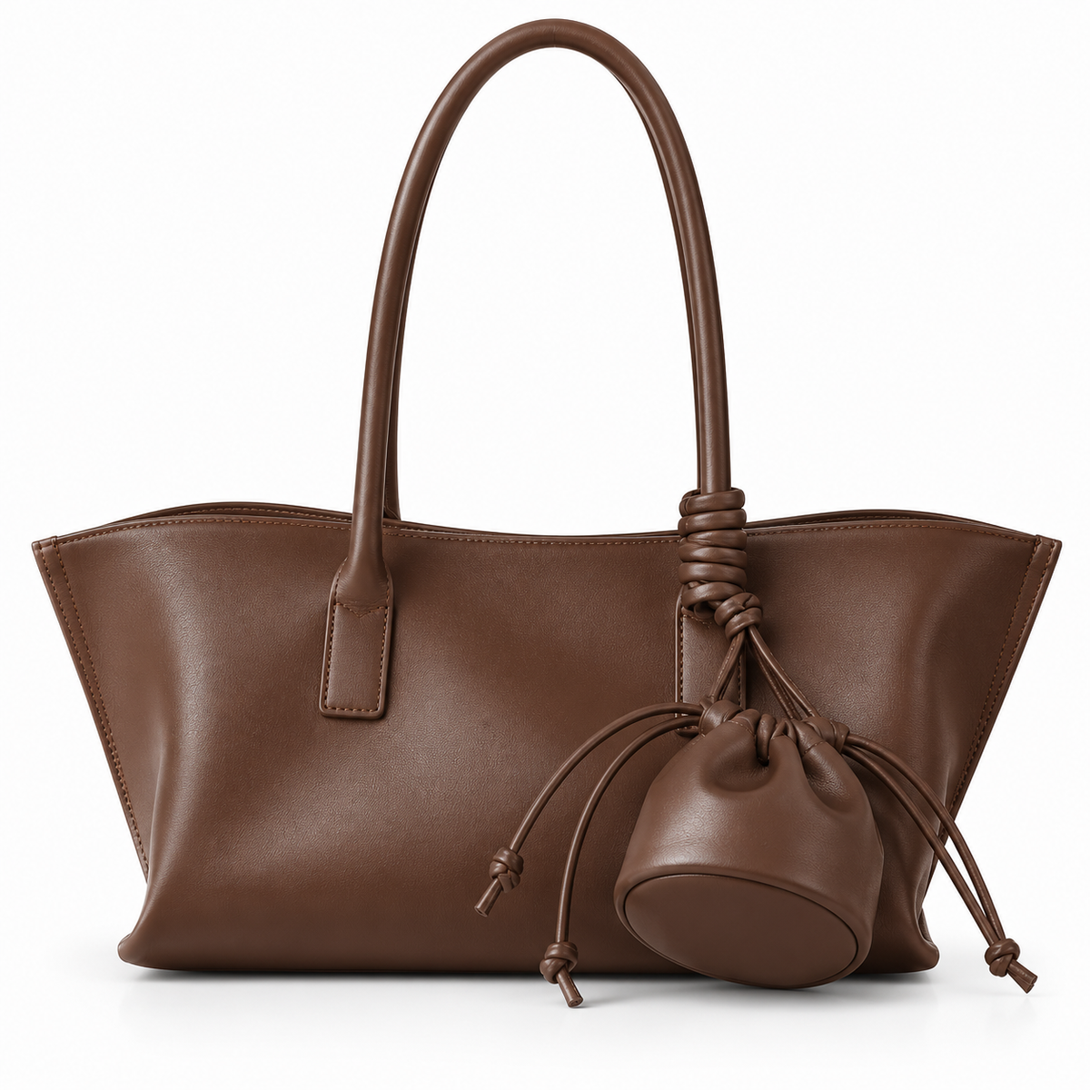 Women's Large Minimalist Leather Shoulder Bag by Pevell, view 7