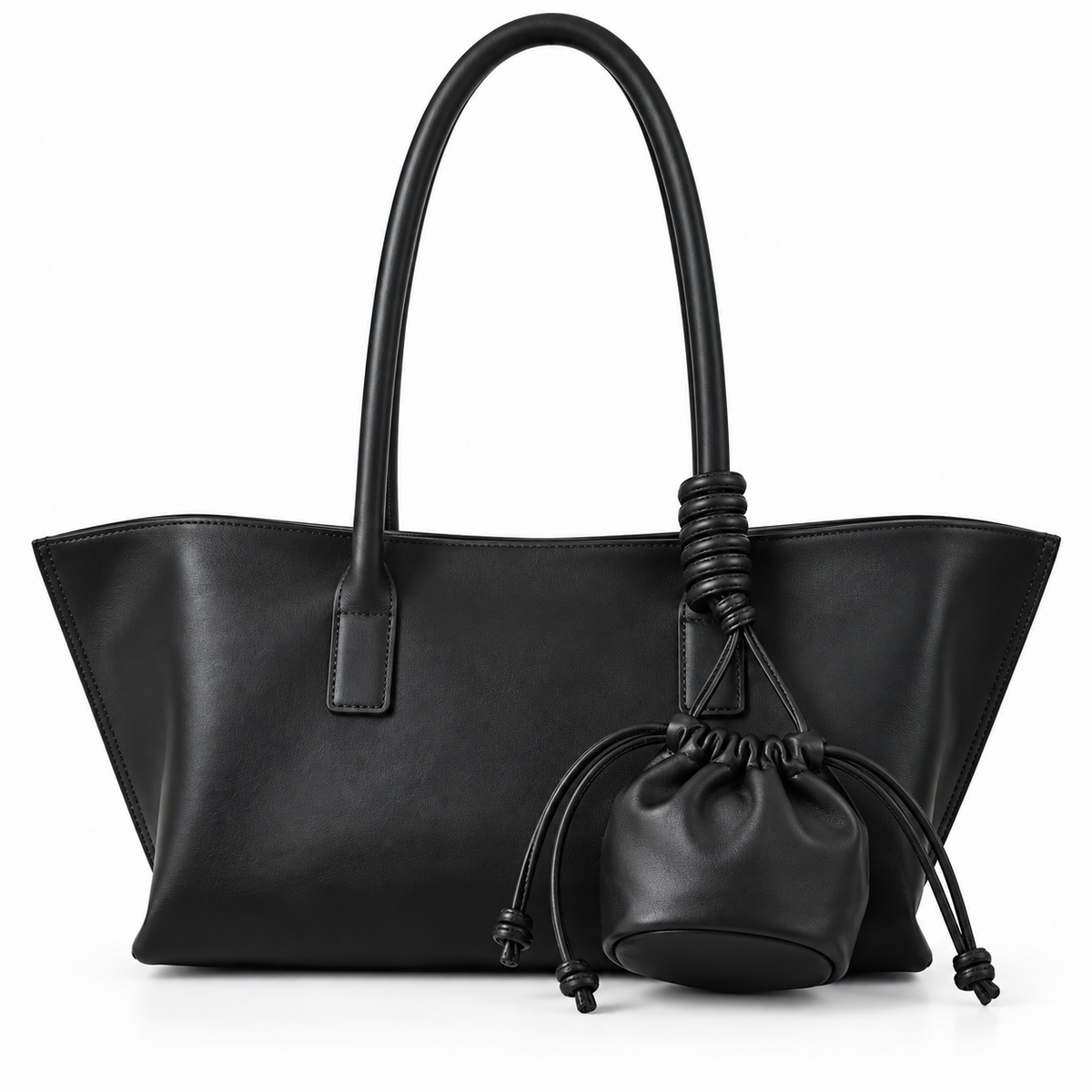 Women's Large Minimalist Leather Shoulder Bag by Pevell, view 8