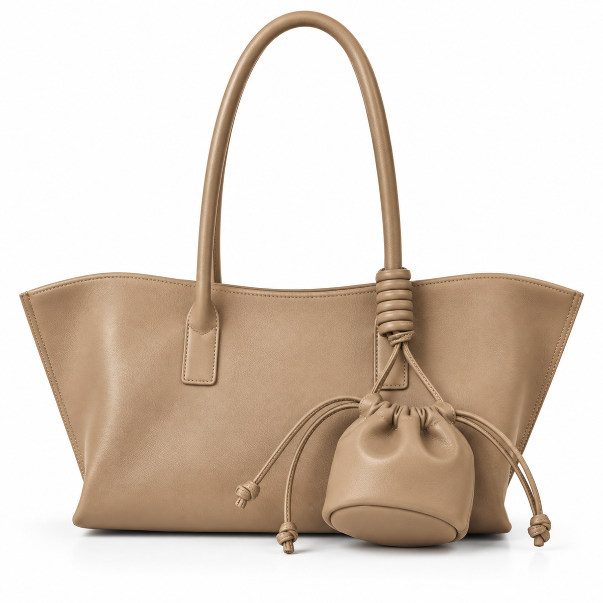Women's Large Minimalist Leather Shoulder Bag by Pevell, view 9
