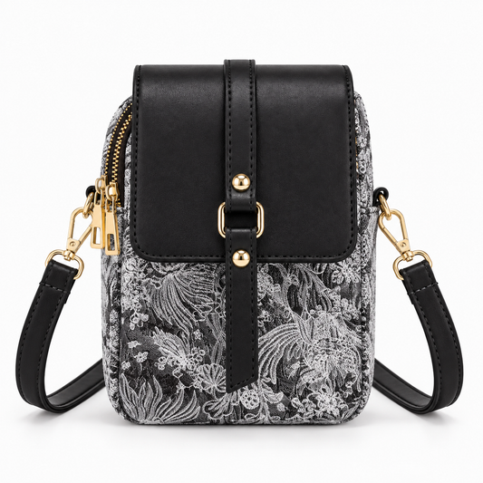 Women's Multi-Compartment Faux Leather Shoulder Bag