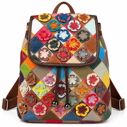 Women's Floral Patchwork Leather Handbag