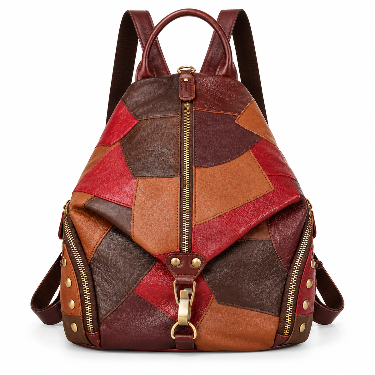 Women's Large Retro Leather Backpack by Pevell, view 1