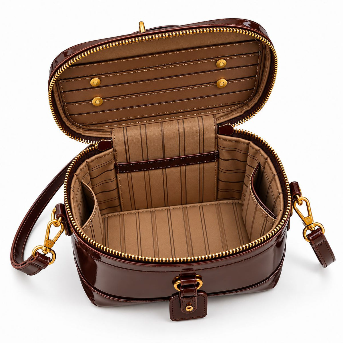 Women's Retro Faux Leather Messenger Bag in Dark Brown, view 2