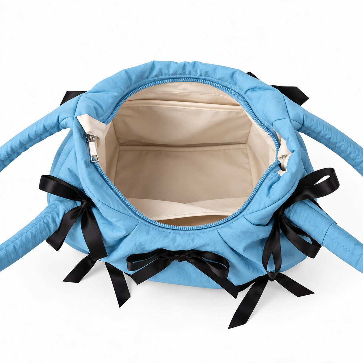 Women's Bow Nylon Crossbody Bag in Blue, view 2