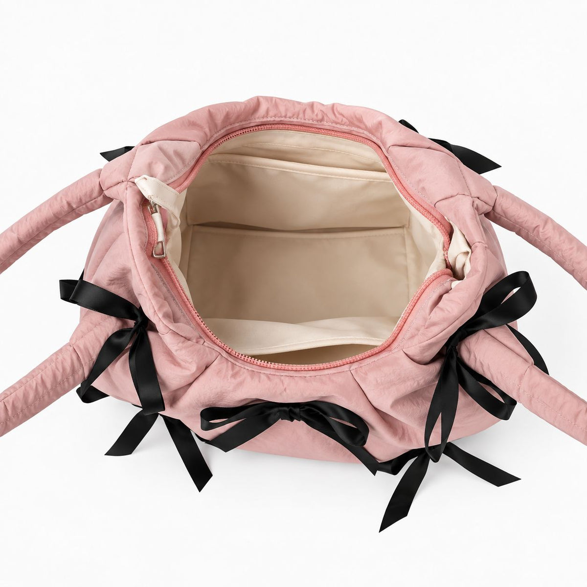 Women's Bow Nylon Crossbody Bag in Pink, view 2
