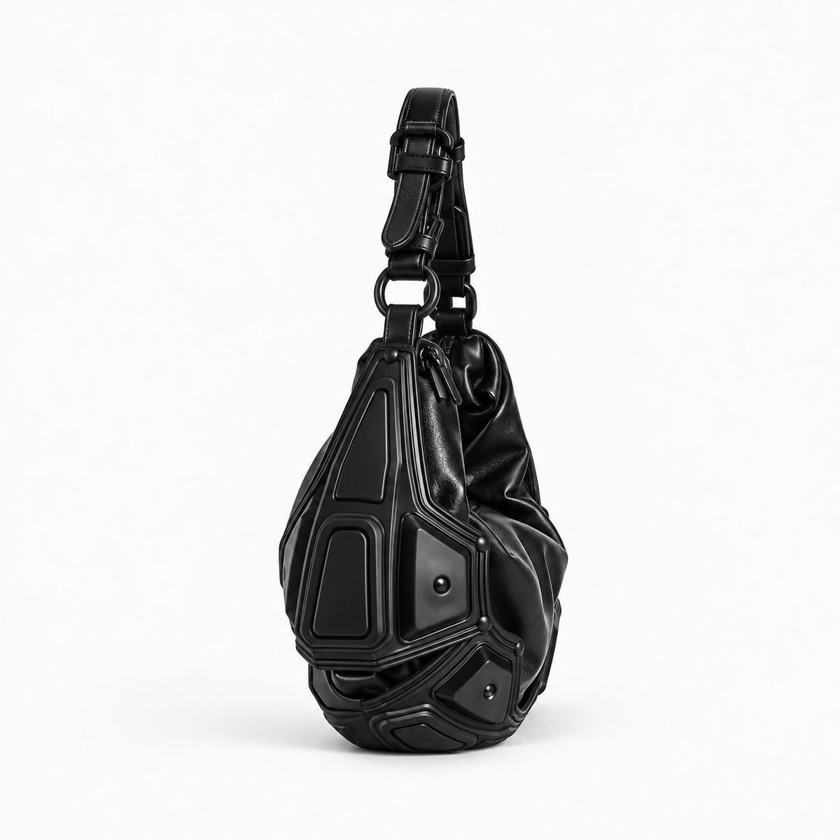 Women's Utility Crescent Crossbody Bag in Black, view 2