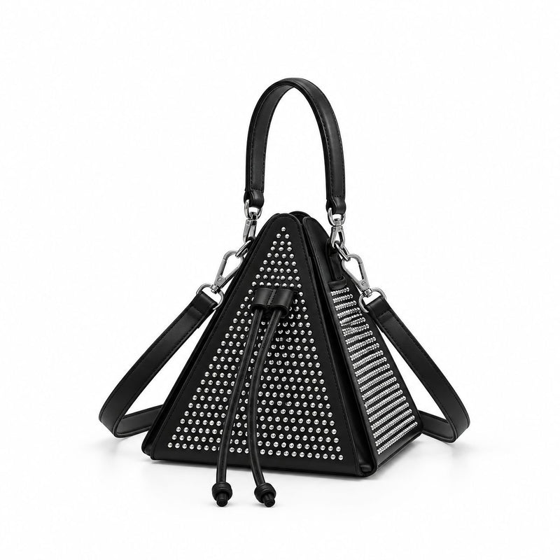 Women's Triangle Pyramid Mini Bag with Drawstring